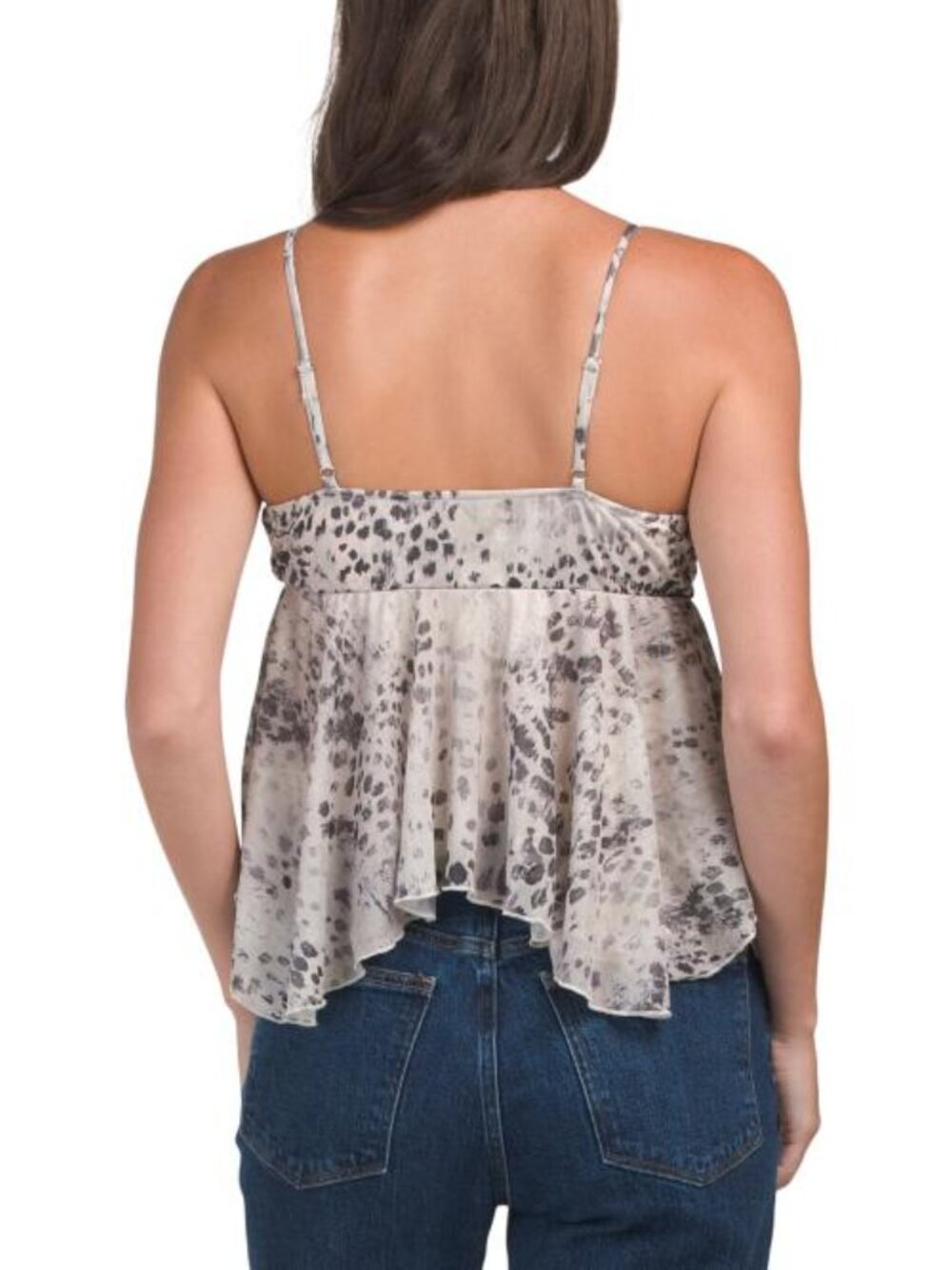 MADDEN GIRL Plunging V-neck Sharkbite Hem Camisole - Picture 2 of 3